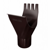 Водосток Гранд Лайн Систем, воронка желоба Ø125mm Granite double RAL 8017