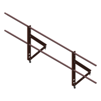 Ограждение для фальцевой кровли, Optima, H=650 мм, L=2000 мм, RAL 8017