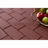 Плитка тротуарная Steingot, прямоугольник, цвет: темно-красный (верхний прокрас, минифаска), 200х100х60 мм