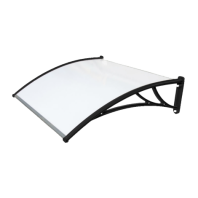Козырек Krovent, молочный с черными кронштейном 1200x930x280 мм