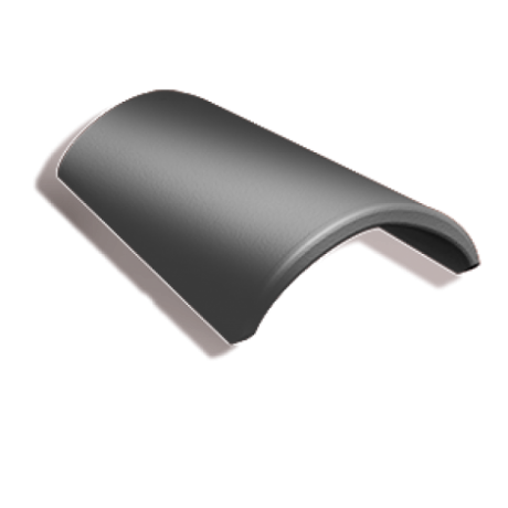 Коньковая цементно-песчаная черепица Kriastak Antik цвет: серый