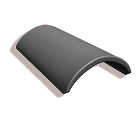 Коньковая цементно-песчаная черепица Kriastak Classic, цвет: графит