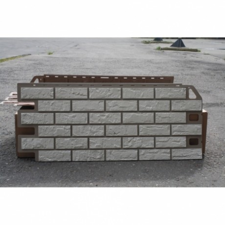 Фасадные панели Альта-Профиль, кирпич, цвет: белый