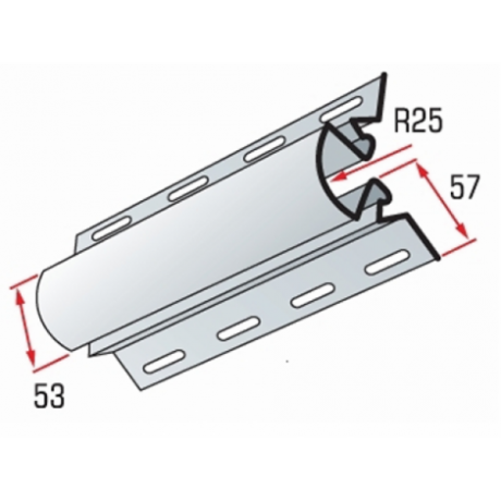 Угловая радиусная планка Альта-Профиль 3000 мм цвет: Белый