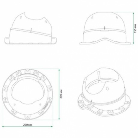 Комплект кровельного выхода канализации Krovent Wave 110is, цвет: серый
