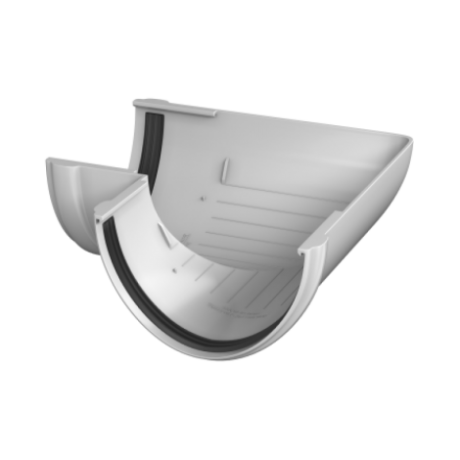 Угол желоба универсальный 90° Технониколь Ø125 мм, цвет: Белый