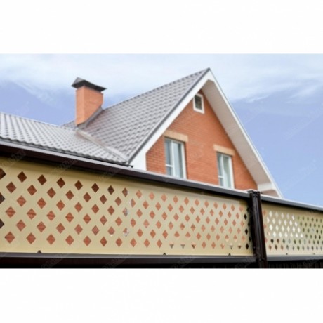 Забор для дачи. полотно декоративное Estet Plus 0.36x2.5m RAL 1014