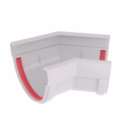 Угол желоба 90˚ Grand Line Дизайн Ø135 мм, RAL 9003