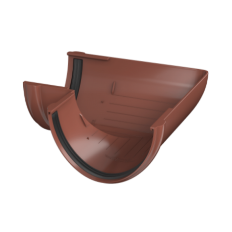 Угол желоба универсальный 90° Технониколь Ø125 мм, цвет: Красный