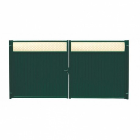 Ворота распашные металлические с калиткой модульные Estet Plus 2.4 3.6m RAL 6005/1014