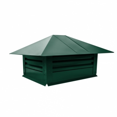 Дымник на трубу с жалюзи, 520х390 мм., Satin 0.5 мм, RAL 6005