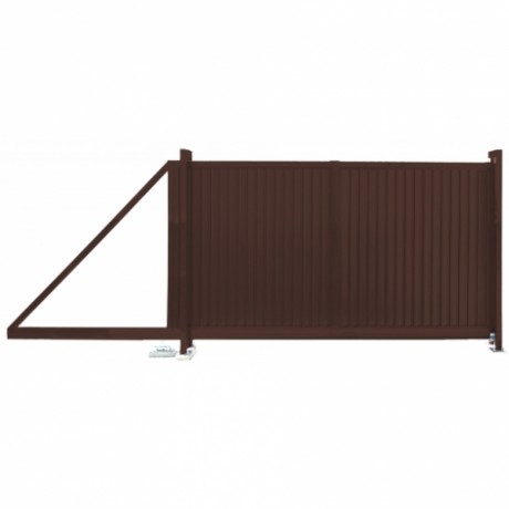 Ворота с калиткой откатные модульные Estet 2.0x3.5m RAL 8017