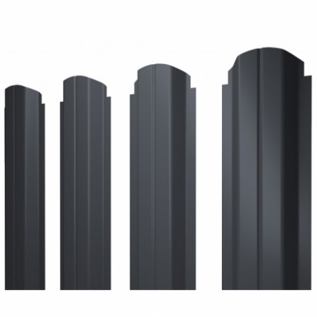 П-образный А фигурный штакетник 0.5 Velur X RAL 7024