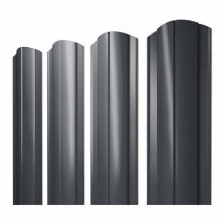 Круглый фигурный штакетник 0.5 Satin RAL 7024