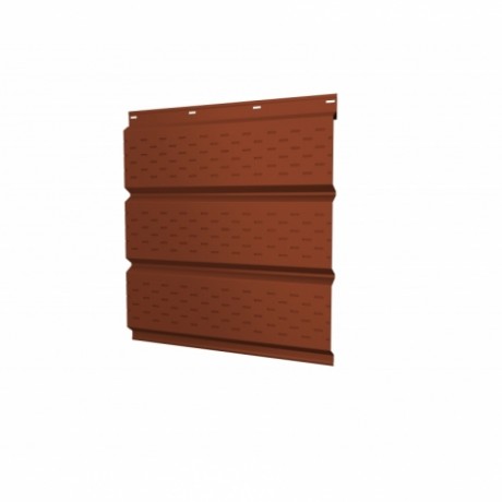 Софит Grand Line, металлический полная перфорация, Drap с пленкой 0.45 мм, RAL 8004