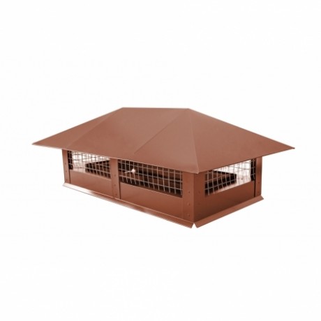 Дымник на трубу с сеткой, 500х500 мм., Velur 0.5 мм, RAL 8004