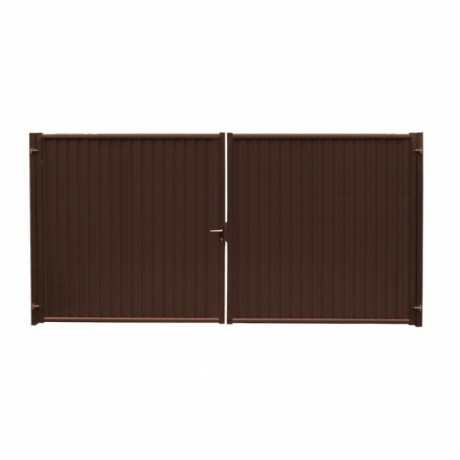 Ворота распашные металлические модульные Estet 2.0 3.6m RAL 8017