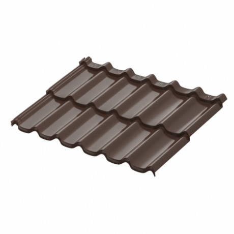 Модульная металлическая черепица Aquasystem Стокгольм, Polyester Matt 0.45 мм, RAL 8017