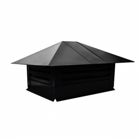 Дымник на трубу с жалюзи, 520х390 мм., Velur 0.5 мм, RAL 9005