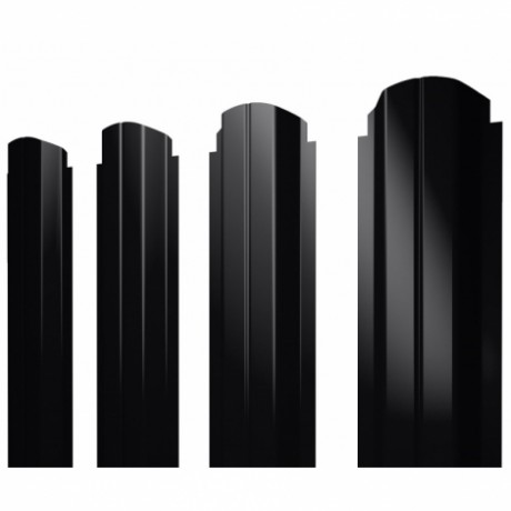 П-образный А фигурный штакетник 0.5 Rooftop Бархат RAL 9005