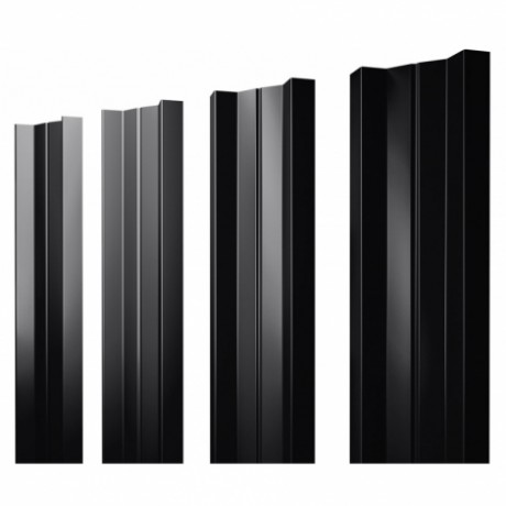 Штакетник М-образный А 0.5 Drap TX RAL 9005