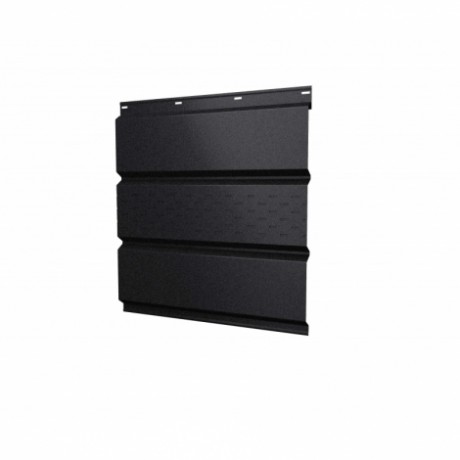 Софит Grand Line, металлический центральная перфорация, Стальной бархат с пленкой 0.5 мм, RAL 9005