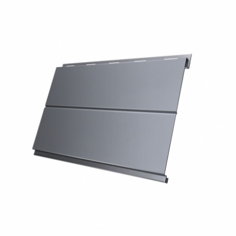 Металлический сайдинг Вертикаль Line GL 0,5 Satin с пленкой, цвет: RAL 9006