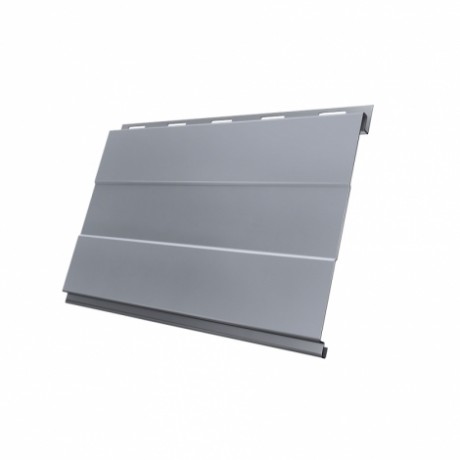 Металлический сайдинг Вертикаль Prof GL 0,5 Satin с пленкой, цвет: RAL 9006
