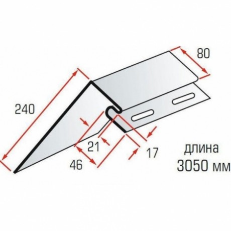 Околооконная планка Альта-Профиль 3000x240 мм цвет: Коричневый