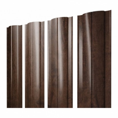 Штакетник металлический круглый 0.5 мм, Print Elite Antique Wood TwinColor