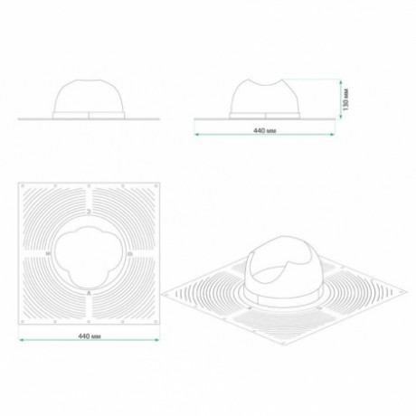 Проходной элемент для битумной черепицы, выход канализации Krovent Base-VT 110is, цвет: черный