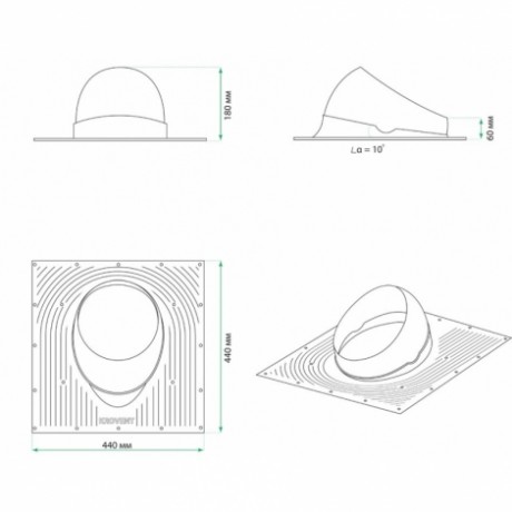 Кровент вентиляция в доме, проходной элемент для битумной черепицы Base-VT 125/150 коричневый