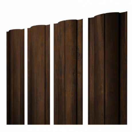 Штакетник металлический круглый 0.5 мм, Print Elite Chestnut Wood