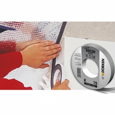 DELTA KOM BAND K 15 уплотнительная самоклеящаяся лента для устройства паро- и воздухонепроницаемых примыканий пароизоляционных плёнок