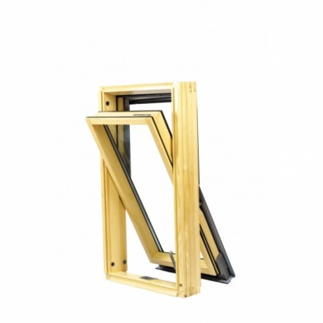 Мансардное окно Fakro FTP (СH), однокамерное, 94x140 см, сосна, ручка снизу