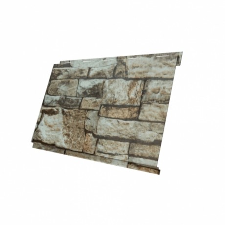 Металлический сайдинг Вертикаль Classic GL 0,45 Print Twincolor с пленкой, цвет: Fine Stone