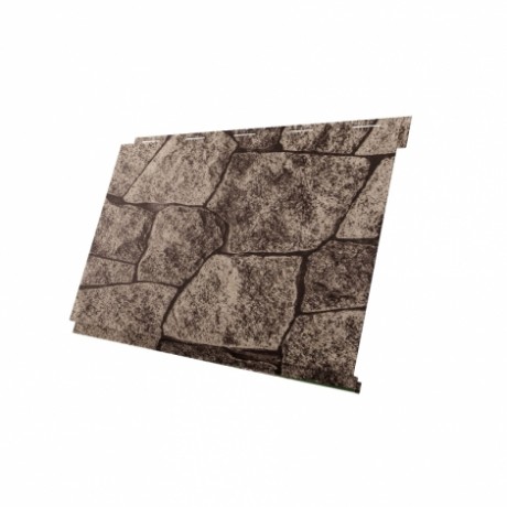 Металлический сайдинг Вертикаль Classic GL 0,45 Print Twincolor с пленкой, цвет: King Stone