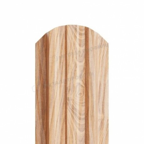 Штакетник круглый фигурный МП, Lane-O, 0.5 мм Ecosteel, Кедр