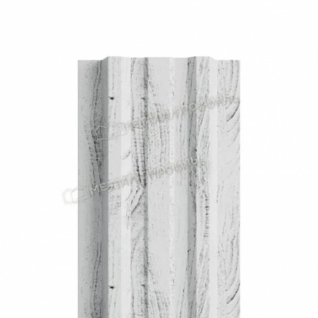 Штакетник прямоугольный фигурный МП, Lane-O, 0.5 мм Ecosteel, Беленый дуб