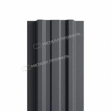 Штакетник прямоугольный фигурный МП, Lane-O, 0.45 мм Viking MP, RAL 7024