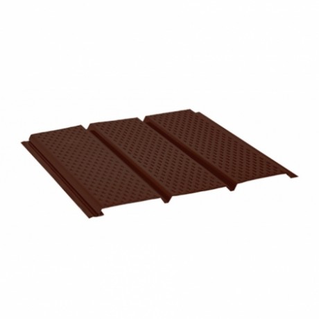 Софит Aquasystem, металлический полная перфорация, из стали GreenCoat Pural BT 0.5 мм, RAL 8017