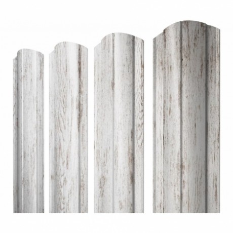 Круглый фигурный штакетник 0.45  Print Elite Snow Wood