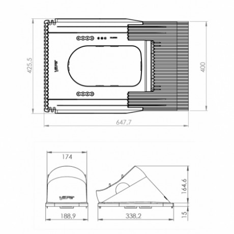 Аэратор Universal KTV для скатной кровли из цементно-песчаной и керамической черепицы, цвет: серый