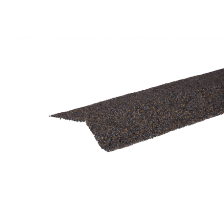 Планка карнизная для мягкой битумной черепицы, с гранулятом, цвет: Коричнево-серый