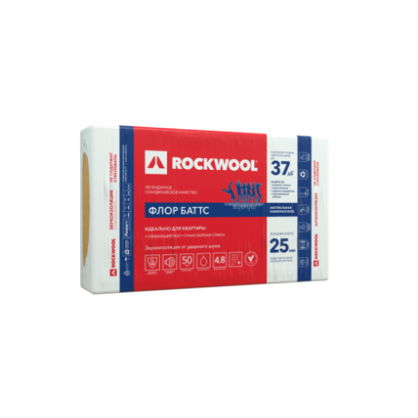 Rockwool ФЛОР Баттс универсальный утеплитель 100x600x1000 мм