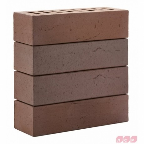 Кирпич ЛСР, клинкерный, антверпен винтаж темно-терракотовый флэш, 250x85x65 мм, пустотелый