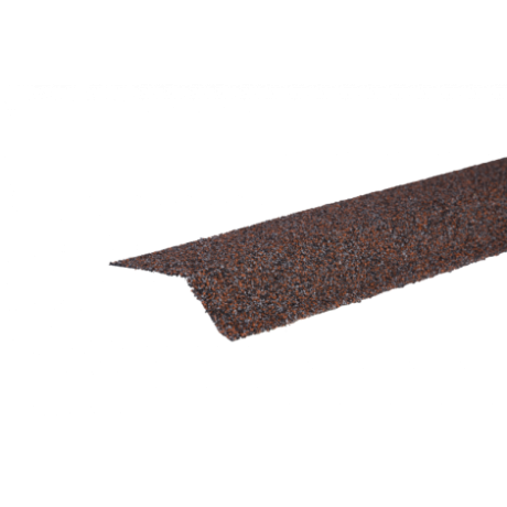 Планка карнизная для мягкой битумной черепицы, с гранулятом, цвет: Красно-коричневый