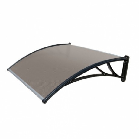 Козырек Krovent, бронзовый с черным кронштейном 1500x930x280 мм