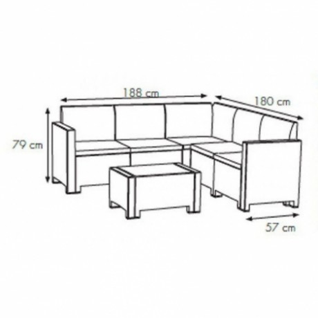 Комплект садовой мебели B:Rattan Nebraska Corner 5, венге