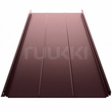 Фальцевая кровля Ruukki Classic D из стали GreenCoat Pural Matt BT 0,5 мм цвет: RR 887